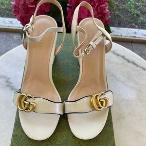 Gucci Marmont GG Mid Block Heel Sandals Size 6.5/37 - NWB